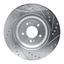 R1 19-22 Genesis G90 Rear Drilled & Slotted Silver Brake Rotor Set