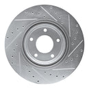 R1 98-06 Jaguar XJR Front Left Drilled & Slotted Silver Brake Rotor