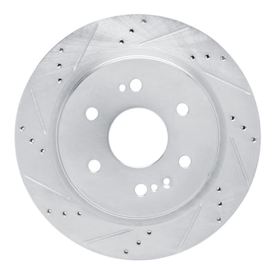 R1 2019-2025 Cadillac Escalade ESV Rear Left Drilled & Slotted Silver Brake Rotor