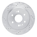 R1 2019-2025 Cadillac Escalade ESV Rear Left Drilled & Slotted Silver Brake Rotor