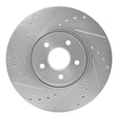 R1 01-08 Ford Mondeo (Mexico) Front Right Drilled & Slotted Silver Brake Rotor