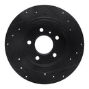 R1 06-11 Buick Lucerne Rear Left Drilled & Slotted Black Brake Rotor