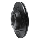 R1 71-97 Jaguar XJ12 Front Right Drilled & Slotted Black Brake Rotor