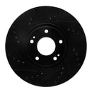 R1 01-06 Hyundai Santa Fe Front Right Drilled & Slotted Black Brake Rotor