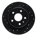 R1 16-23 Chevrolet Bolt EV Rear Left Drilled & Slotted Black Brake Rotor