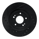 R1 91-93 Dodge STEALTH Front Right Drilled & Slotted Black Brake Rotor