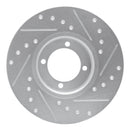 R1 74-79 Lotus Eclat Front Left Drilled & Slotted Silver Brake Rotor