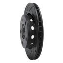 R1 00-02 Audi S4 Rear Left Drilled & Slotted Black Brake Rotor