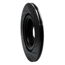 R1 14-21 Jaguar F-Type Rear Left Drilled & Slotted Black Brake Rotor