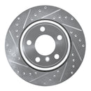 R1 02-06 BMW X5 Rear Left Drilled & Slotted Silver Brake Rotor