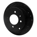 R1 99-06 Hyundai Sonata Rear Left Drilled & Slotted Black Brake Rotor