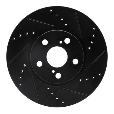 R1 08-19 Pontiac Vibe Front Right Drilled & Slotted Black Brake Rotor
