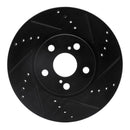 R1 08-19 Pontiac Vibe Front Right Drilled & Slotted Black Brake Rotor