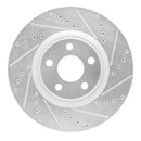 R1 15-20 Ford Edge Front Right Drilled & Slotted Silver Brake Rotor