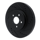 R1 17-23 Subaru Impreza Front Right Drilled & Slotted Black Brake Rotor