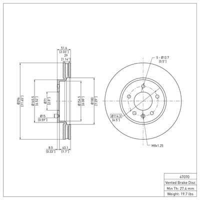 DFC 07-15 Chevrolet Equinox Front Geospec Rotors w/4000 HybriDynamic Brake Pads w/Hardware
