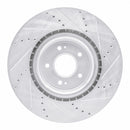 R1 08-15 Mitsubishi Lancer Front Left Drilled & Slotted Silver Brake Rotor