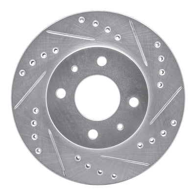 R1 95-00 Nissan Sentra Front Right Drilled & Slotted Silver Brake Rotor