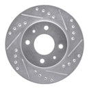 R1 95-00 Nissan Sentra Front Right Drilled & Slotted Silver Brake Rotor