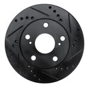 R1 92-01 Toyota Camry Front Right Drilled & Slotted Black Brake Rotor