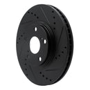 R1 99-07 Lexus ES300 Front Right Drilled & Slotted Black Brake Rotor