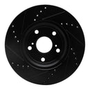 R1 99-07 Lexus ES300 Front Right Drilled & Slotted Black Brake Rotor