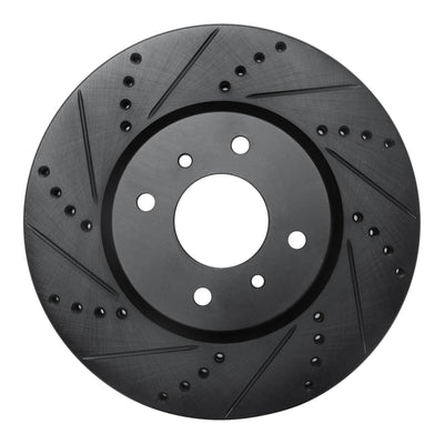 R1 04-06 Nissan Sentra Front Left Drilled & Slotted Black Brake Rotor