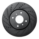 R1 04-06 Nissan Sentra Front Left Drilled & Slotted Black Brake Rotor