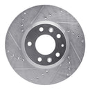 R1 06-13 Ford Fusion Front Left Drilled & Slotted Silver Brake Rotor