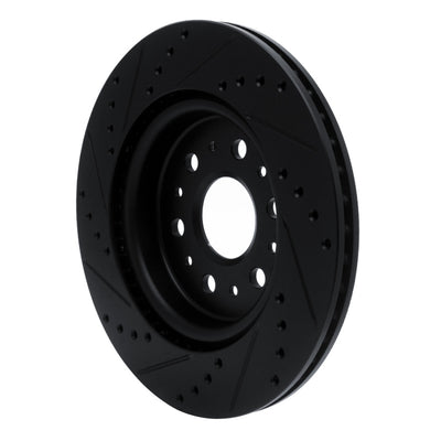 R1 17-25 Buick Enclave Rear Drilled & Slotted Black Brake Rotor Set