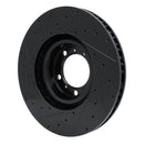 R1 10-24 Audi RS e-Tron GT Right Front Drilled & Slotted Black Brake Rotor