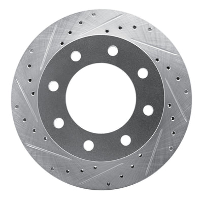 R1 99-20 Cadillac DeVille Front Left Drilled & Slotted Silver Brake Rotor