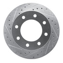 R1 99-20 Cadillac DeVille Front Left Drilled & Slotted Silver Brake Rotor