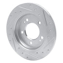 R1 17-25 Hyundai Ioniq Rear Drilled & Slotted Silver Brake Rotor Set