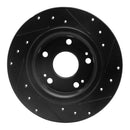 R1 17-20 Honda Civic Front & Rear Drilled & Slotted Black Brake Rotor Set