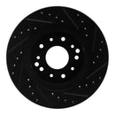 R1 63-82 Chevrolet Corvette Front/Rear Left Drilled & Slotted Black Brake Rotor