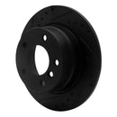 R1 03-06 BMW Z4 Rear Left Drilled & Slotted Black Brake Rotor