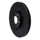 R1 2017-2025 Alfa Romeo Stelvio Front Right Drilled & Slotted Black Brake Rotor