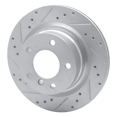 R1 08-13 BMW 125i Rear Drilled & Slotted Silver Brake Rotor Set