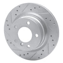 R1 08-13 BMW 125i Rear Drilled & Slotted Silver Brake Rotor Set