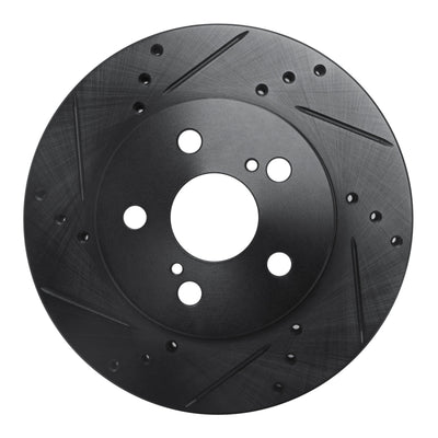 R1 16-22 Toyota Prius Front Left Drilled & Slotted Black Brake Rotor