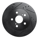 R1 16-22 Toyota Prius Front Left Drilled & Slotted Black Brake Rotor