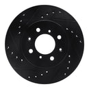 R1 88-91 Honda Prelude Front Left Drilled & Slotted Black Brake Rotor