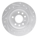 R1 03-11 Cadillac BLS (Mexico) Rear Left Drilled & Slotted Silver Brake Rotor