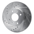 R1 93-06 Infiniti G20 Front Left Drilled & Slotted Silver Brake Rotor