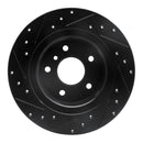 R1 94-04 Land Rover Discovery Rear Right Drilled & Slotted Black Brake Rotor