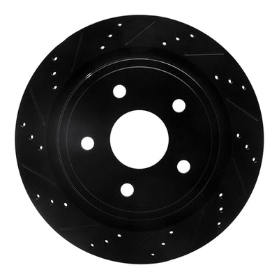 R1 02-24 Chrysler Aspen Front & Rear Drilled & Slotted Black Brake Rotor Set