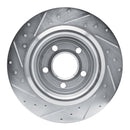 R1 20-25 Ford Mustang Rear Drilled & Slotted Silver Brake Rotor Set