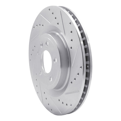 R1 11-14 Ford Mustang Front Drilled & Slotted Silver Brake Rotor Set