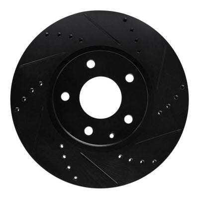 R1 13-19 Mazda 6 Front Right Drilled & Slotted Black Brake Rotor